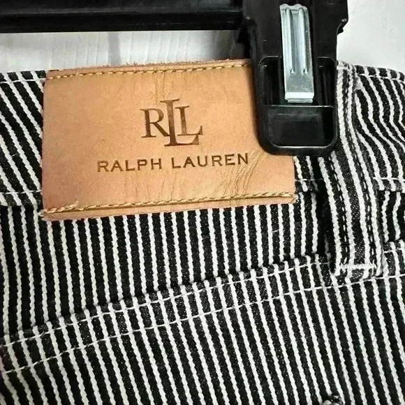 Lauren by Ralph Lauren Black and White Striped Denim - Picture 2 of 4